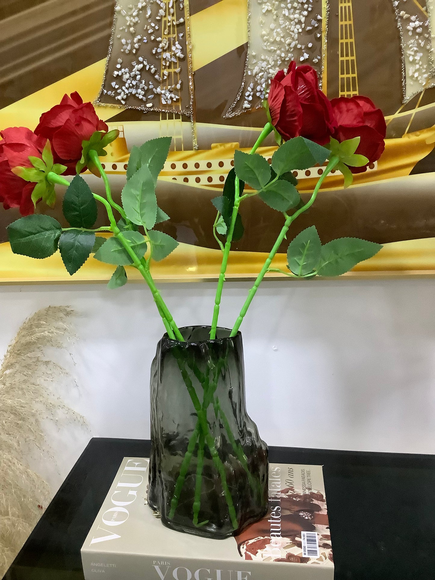 Rocky Vase and Roses