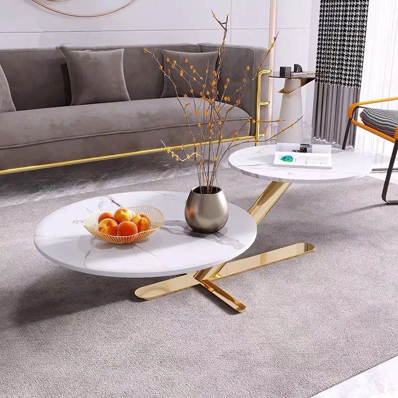 2 in 1 marble top coffee table (white)