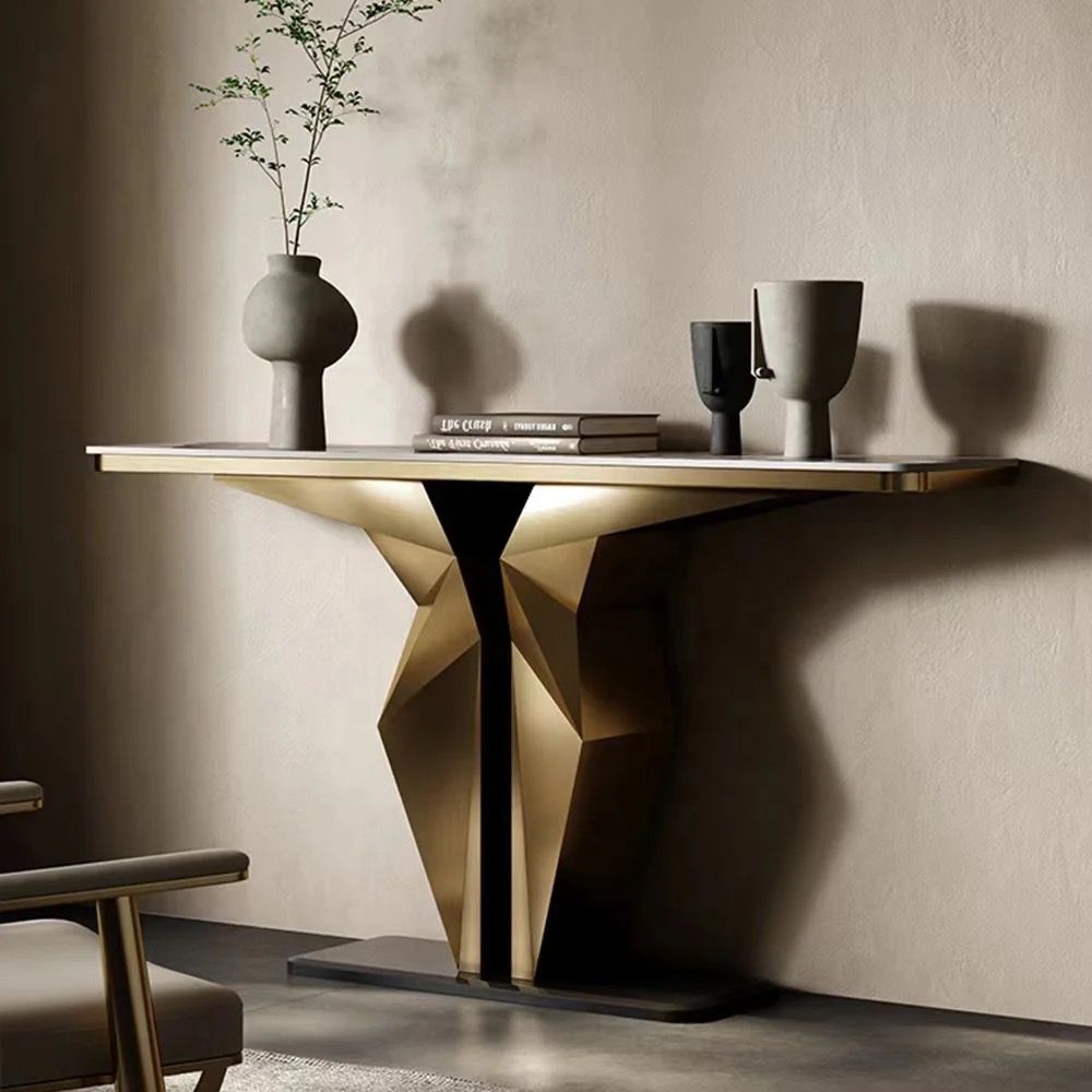 Metallic gold luxury console table