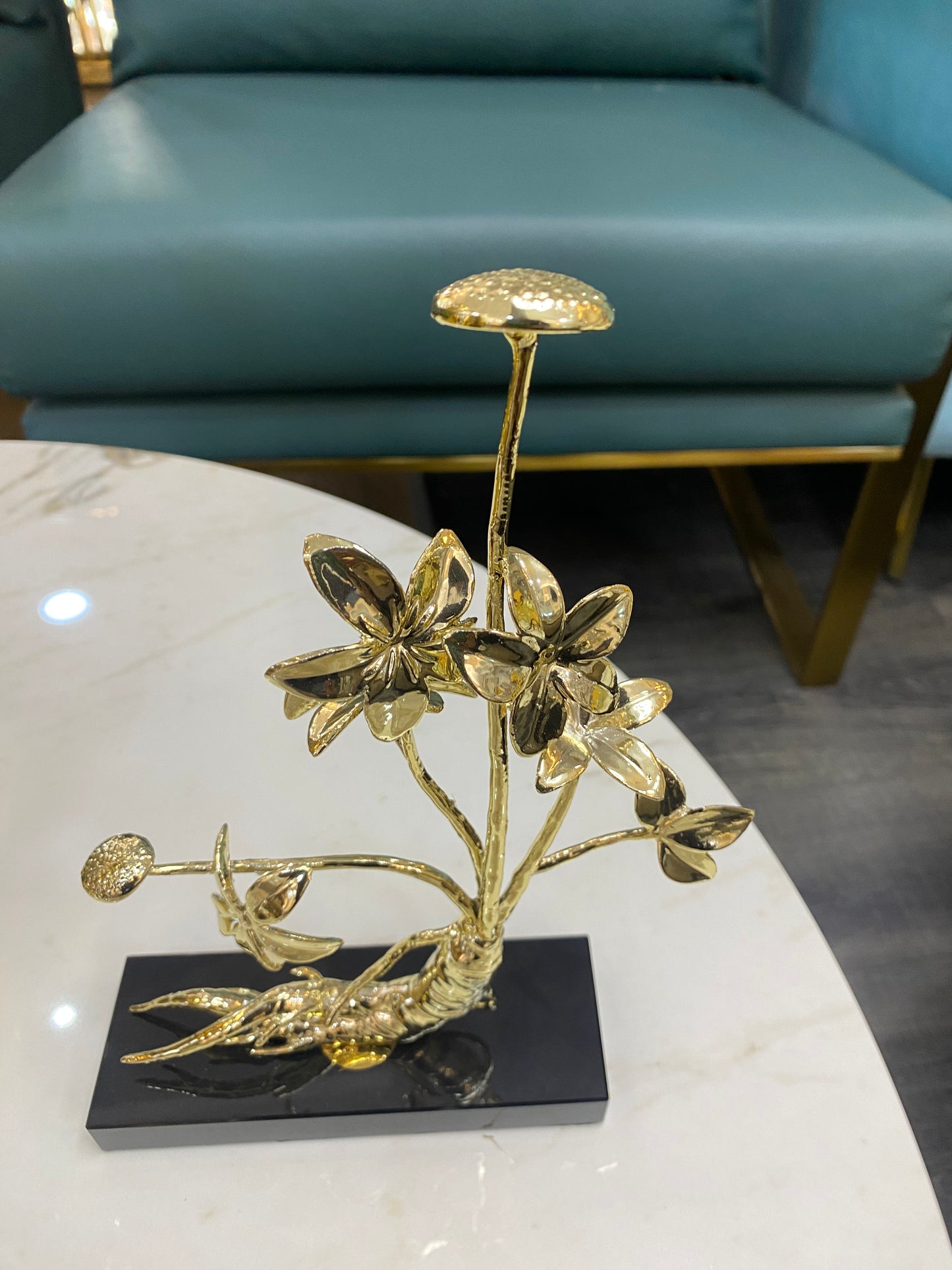 Luxury metallic plant decor