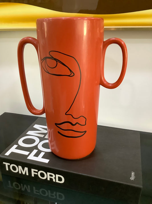 Red face Nordic vase