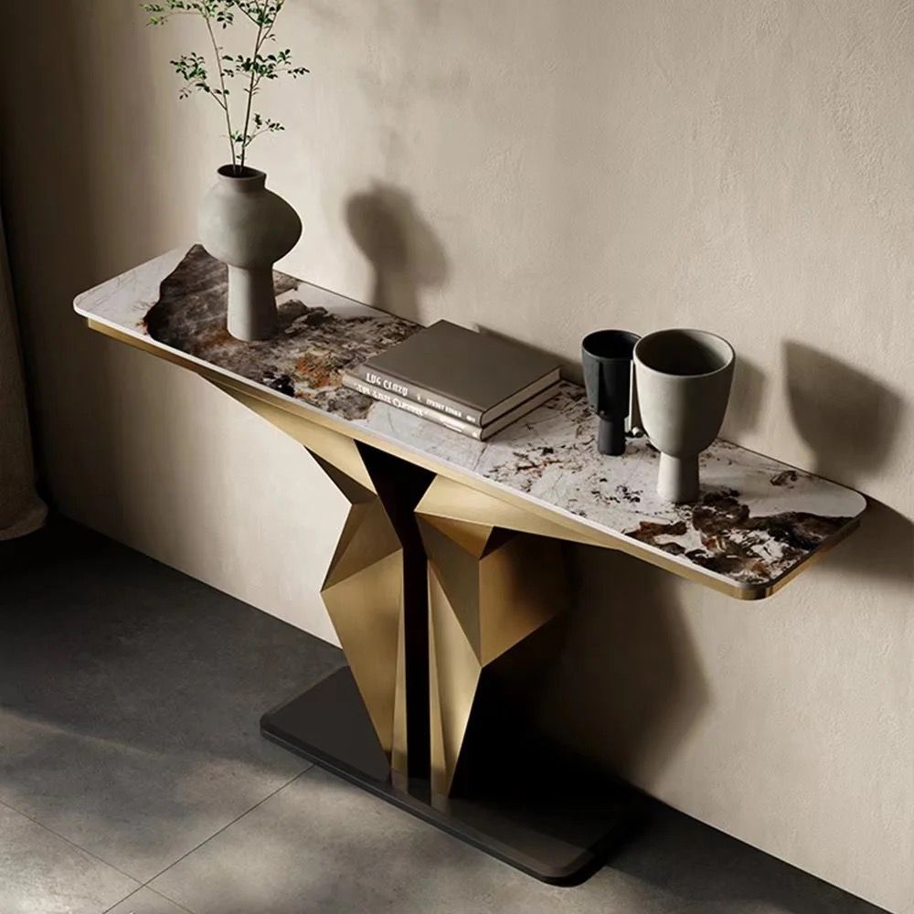 Metallic gold luxury console table