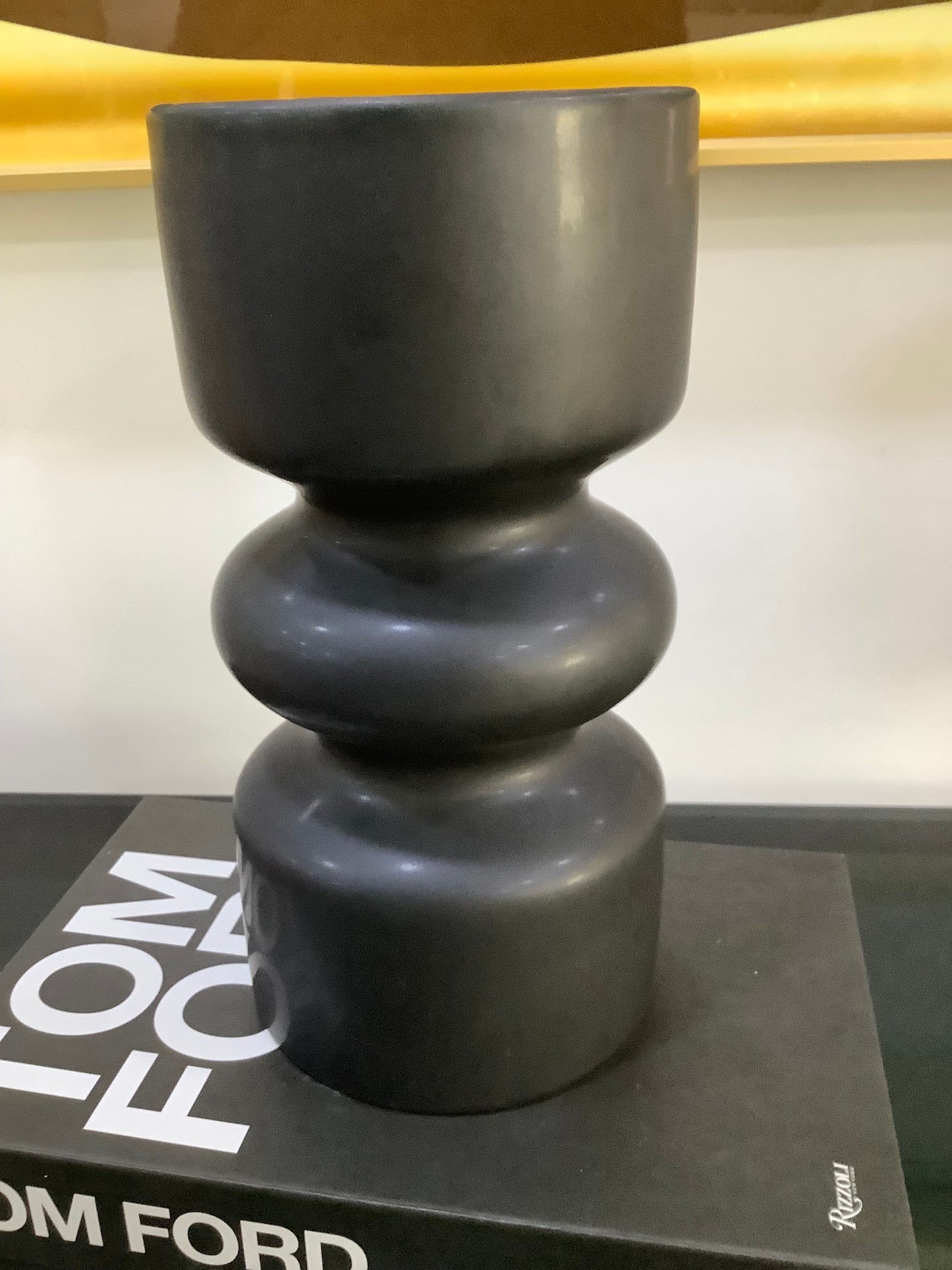 Long black Nordic vase