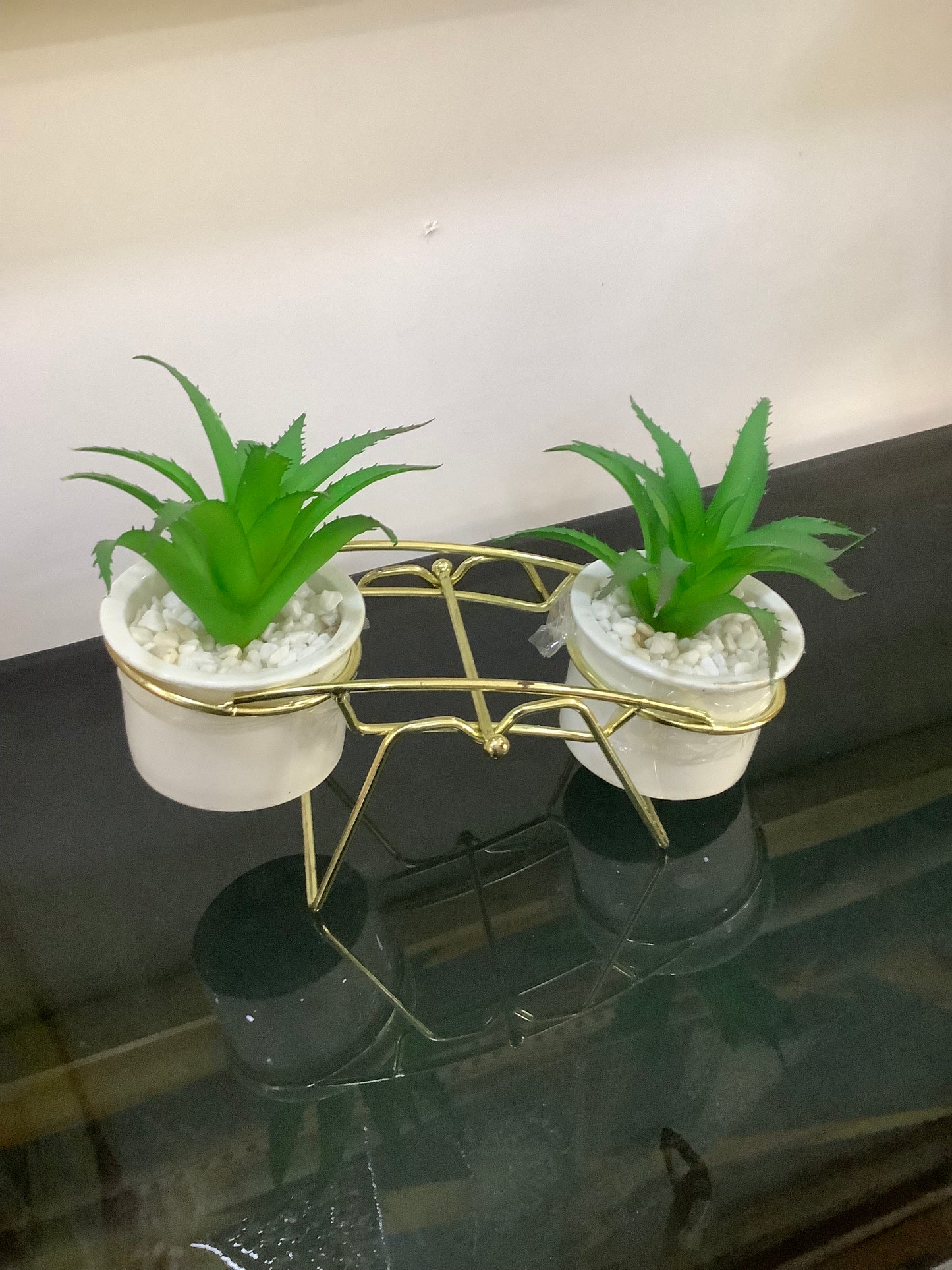 White swing table plant