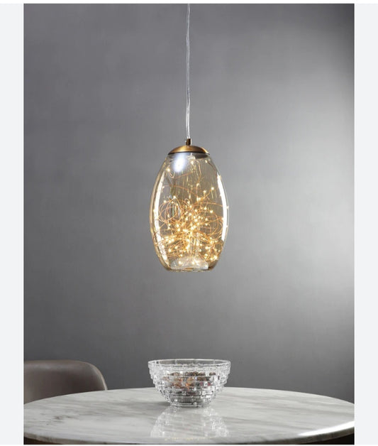 Amber pendant light