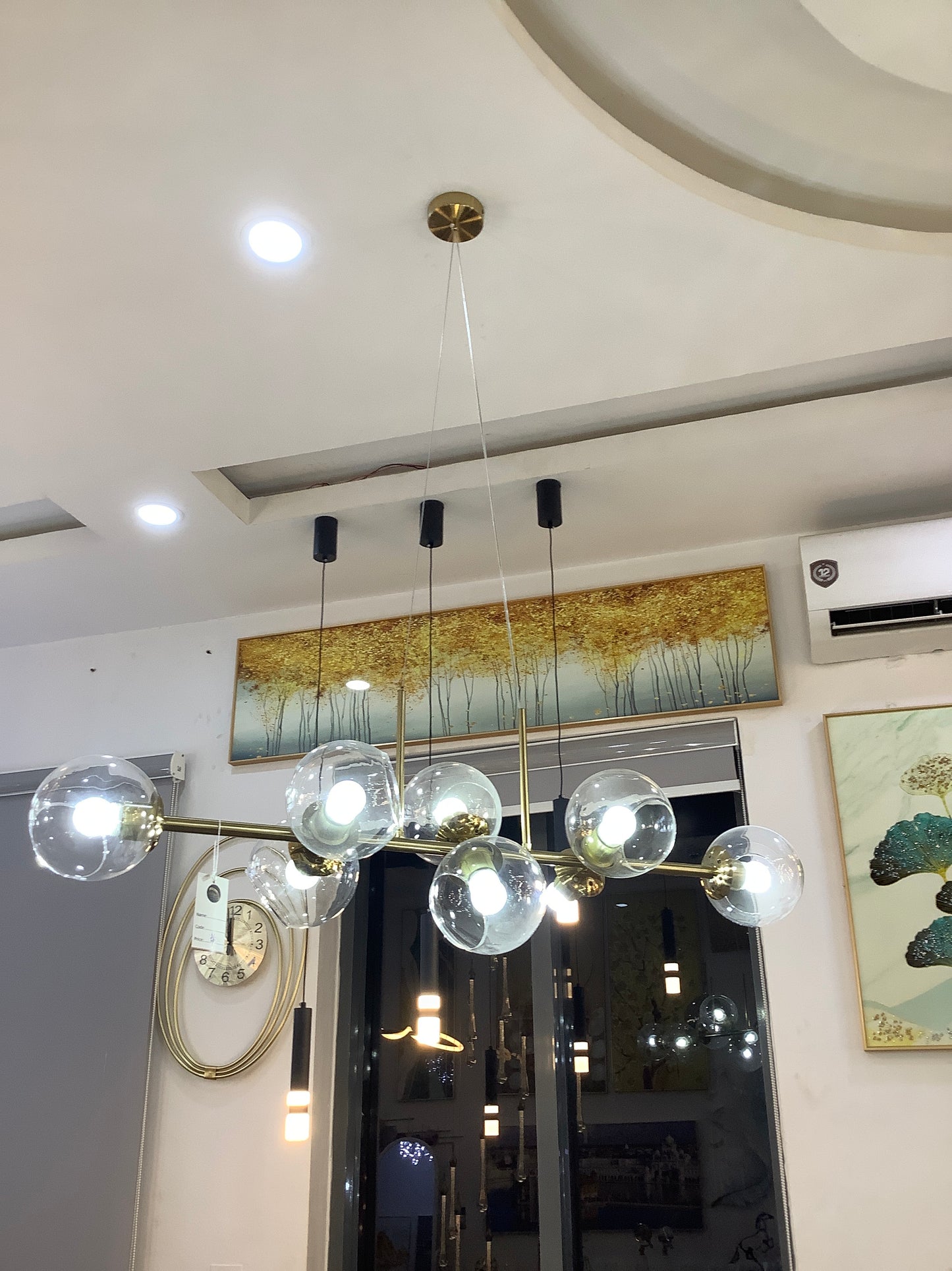 8 Cups Transparent Glass Nordic Chandelier