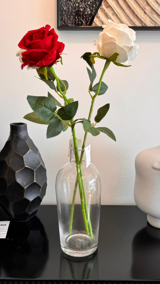 Vase and rose